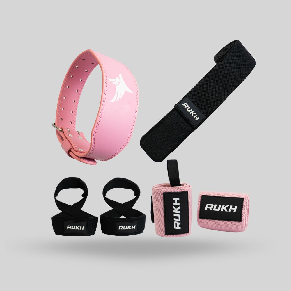 Cinturón de Cuero 5MM + Vendas para la rodilla + Hunt Straps + Muñequeras